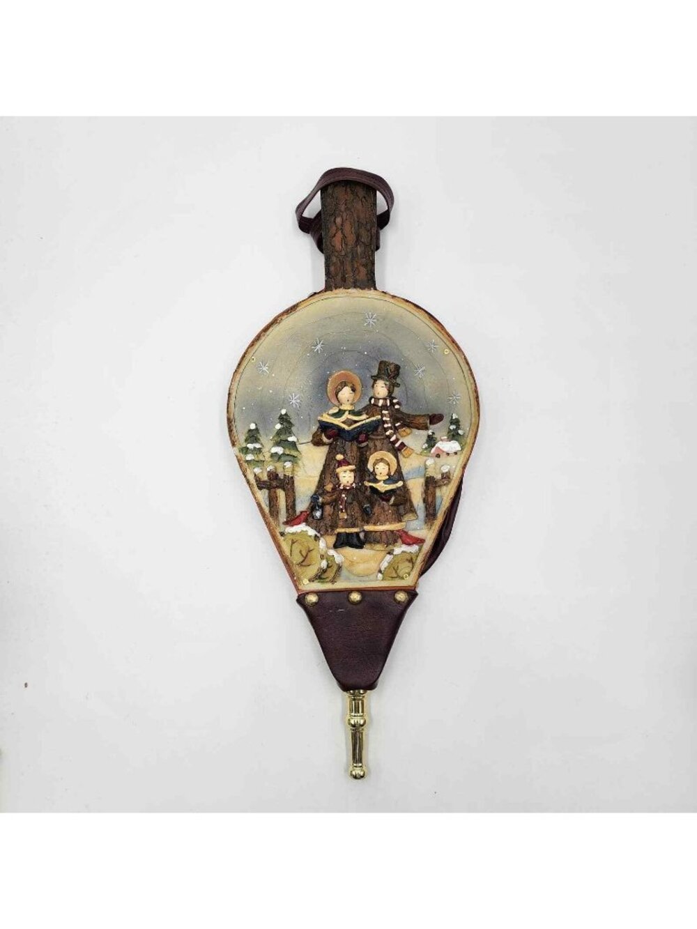 Decorative Bellows Christmas Carolers 18" 3D Fireplace Resin